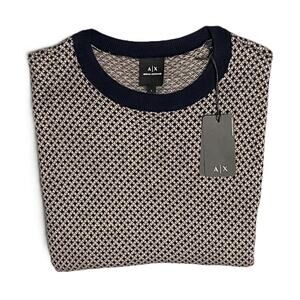 Armani Exchange Men's Large Crew Neck Sweater Cotton Silk Blend NEW w/FLAW